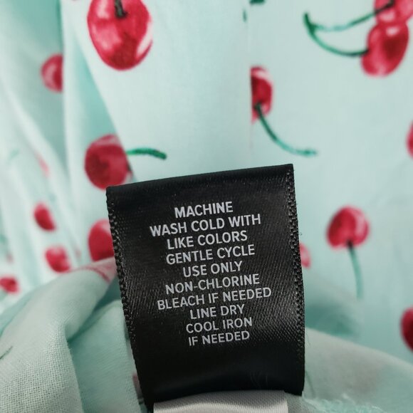 Torrid Retro Chic Midi Challis Pull On Skirt Aqua Cherry Print App. 2X SEE DESC - Picture 11 of 12